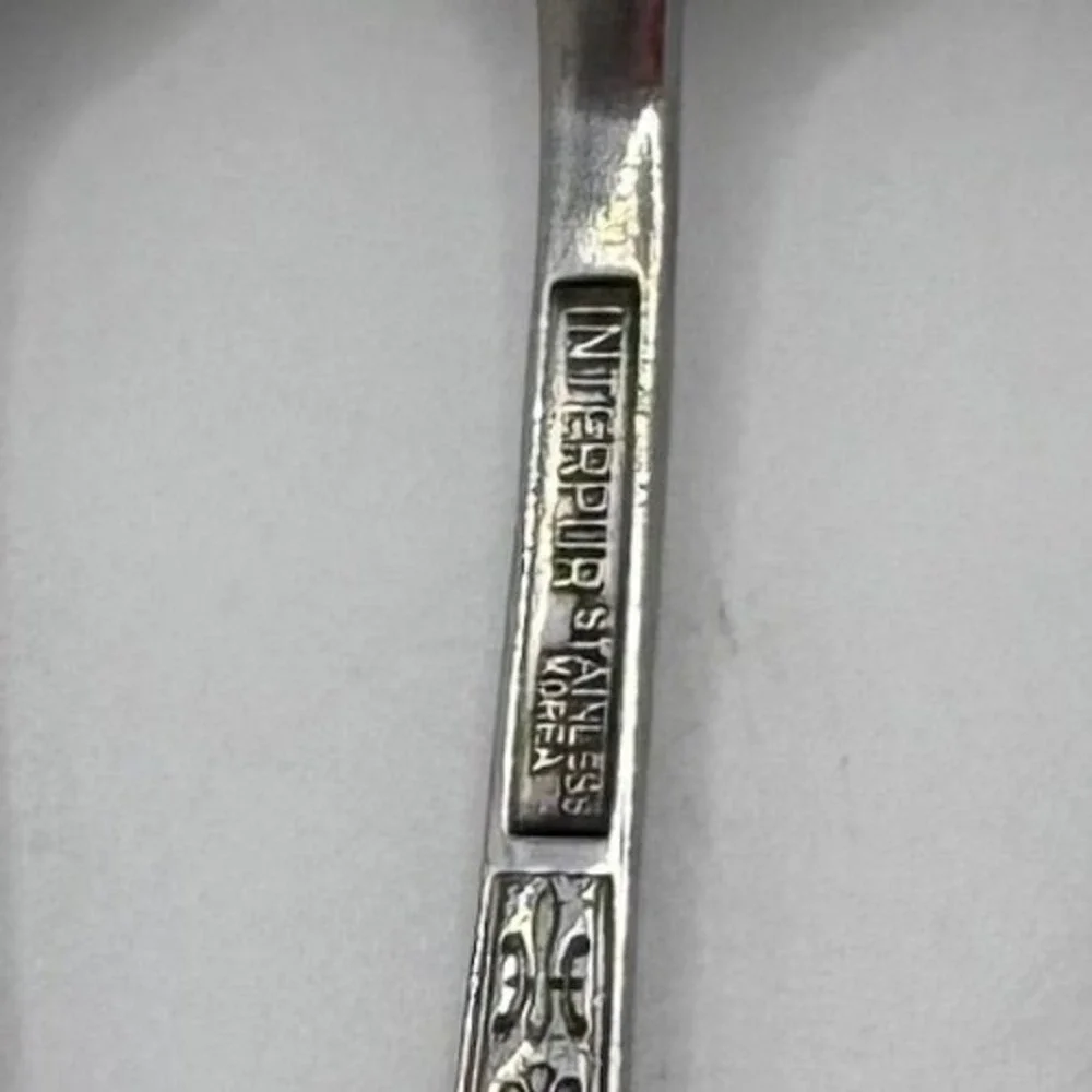 Interpur Stainless Steel Spoons INR2 Fleur De Lis Floral Korea Set of 5 6